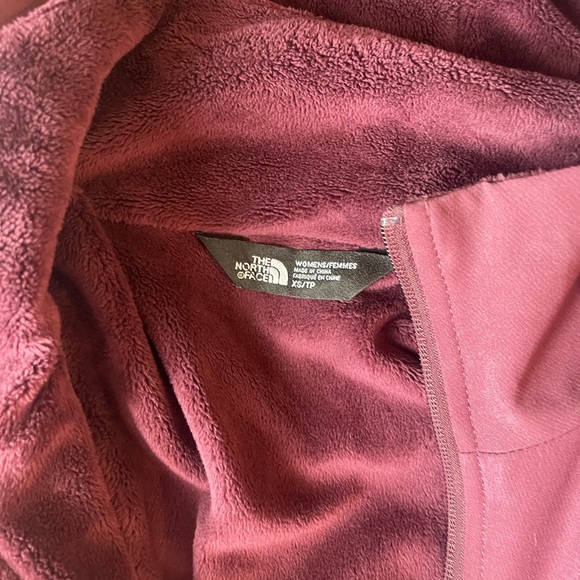 Burgundy Fleece Lined North Face Full Zip Jacket - Picture 4 of 8